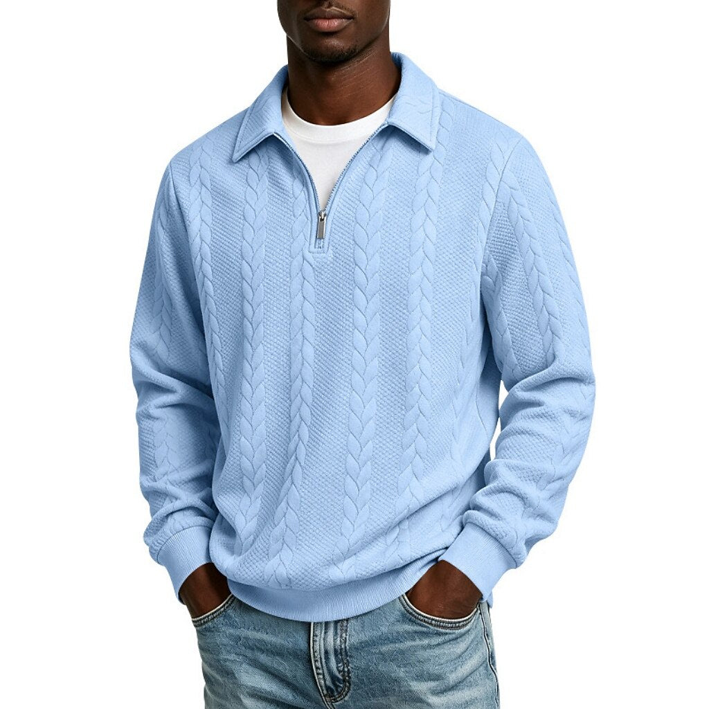 Comfort Jacquard Quarter Zip Polo