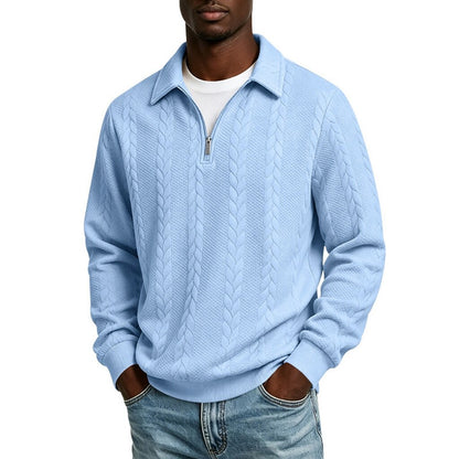 Comfort Jacquard Quarter Zip Polo
