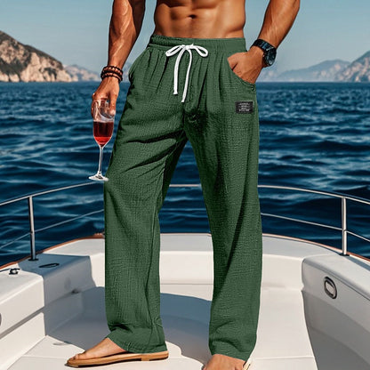 Men's Elastic Waist Linen Pants - Soft, Breathable Summer Style