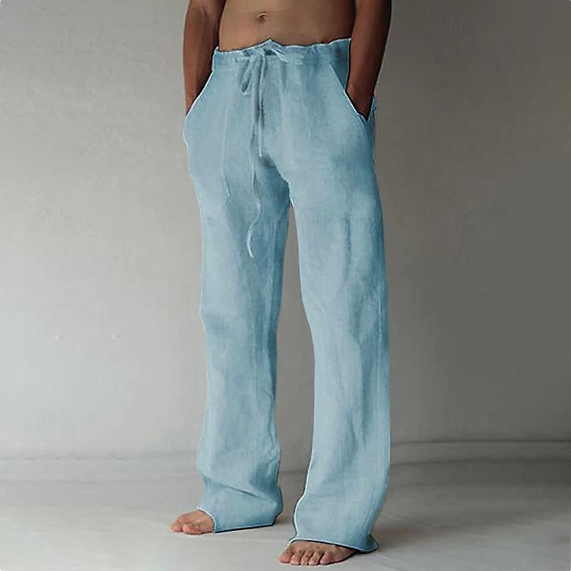Daily Linen Pants - Elastic Waist, Casual Holiday & Vacation Wear