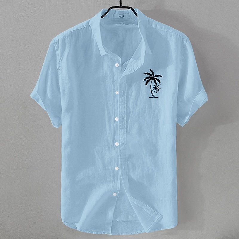 Men's Linen Shirt - Short Sleeve Summer Essential