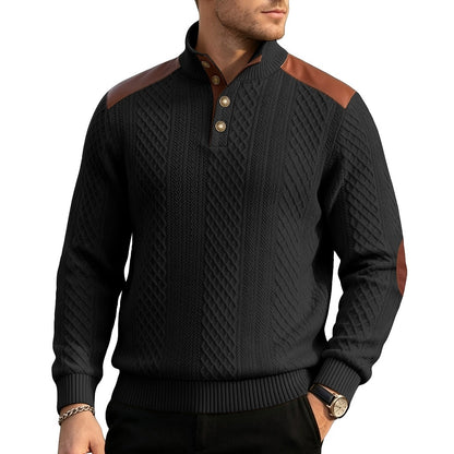 Patchwork Jacquard Textured Sweatshirt