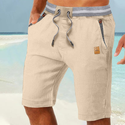 Men's Elastic Waist Linen Shorts-Easy, Everyday Summer Style