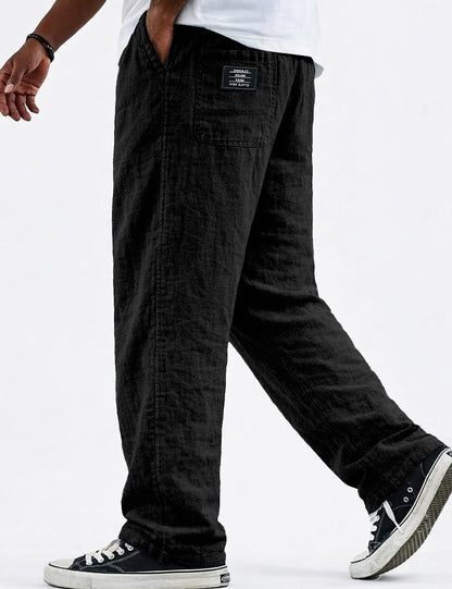 Drawstring Linen Pants - Relaxed Fit for Daily & Beach Wear