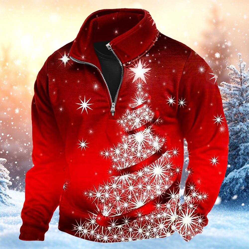 Christmas Tree Festive Zip Up Sweatshirt