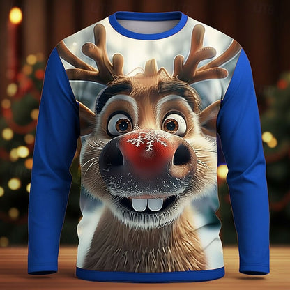 Men's Christmas Funny Elk Graphic Tee
