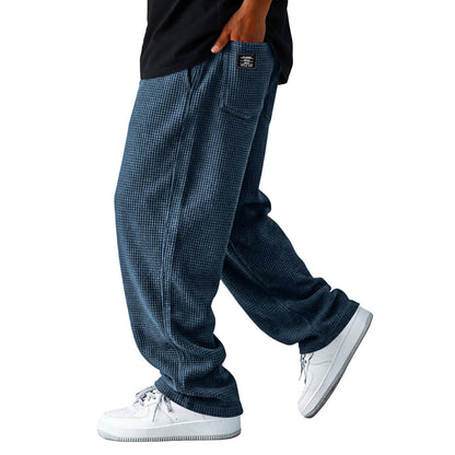 Relaxed Textured Waffle Pants
