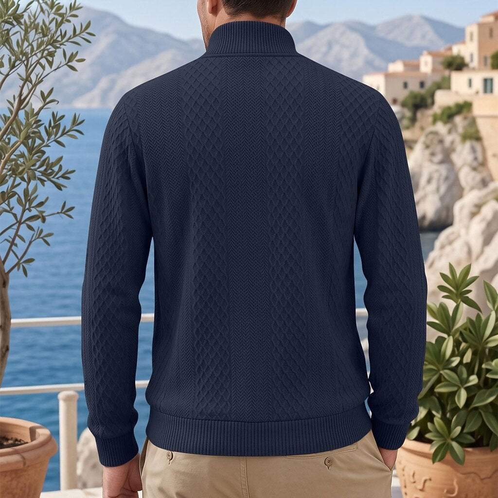 Men's Jacquard Everyday Zipper Sweatshirt