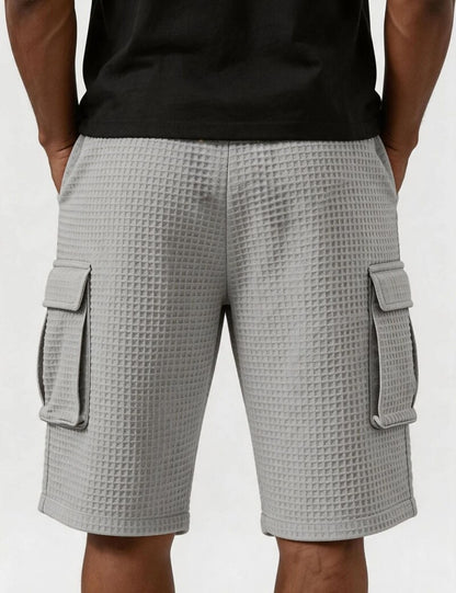 Lightweight Waffle Cargo Shorts With Pocket