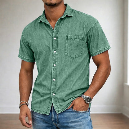 Men's Cotton Acid Wash Shirt