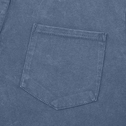 100% Cotton Henley T-Shirt-Vintage Washed Look