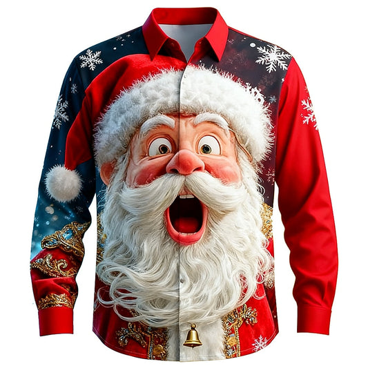 Christmas Santa Snowflake Face Shirt