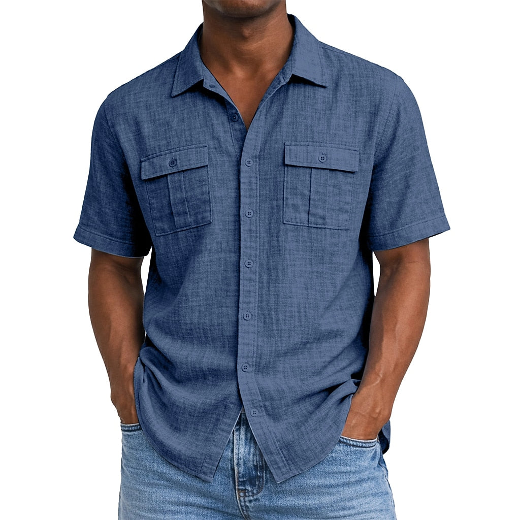 Men's Linen Shirt with Pocket