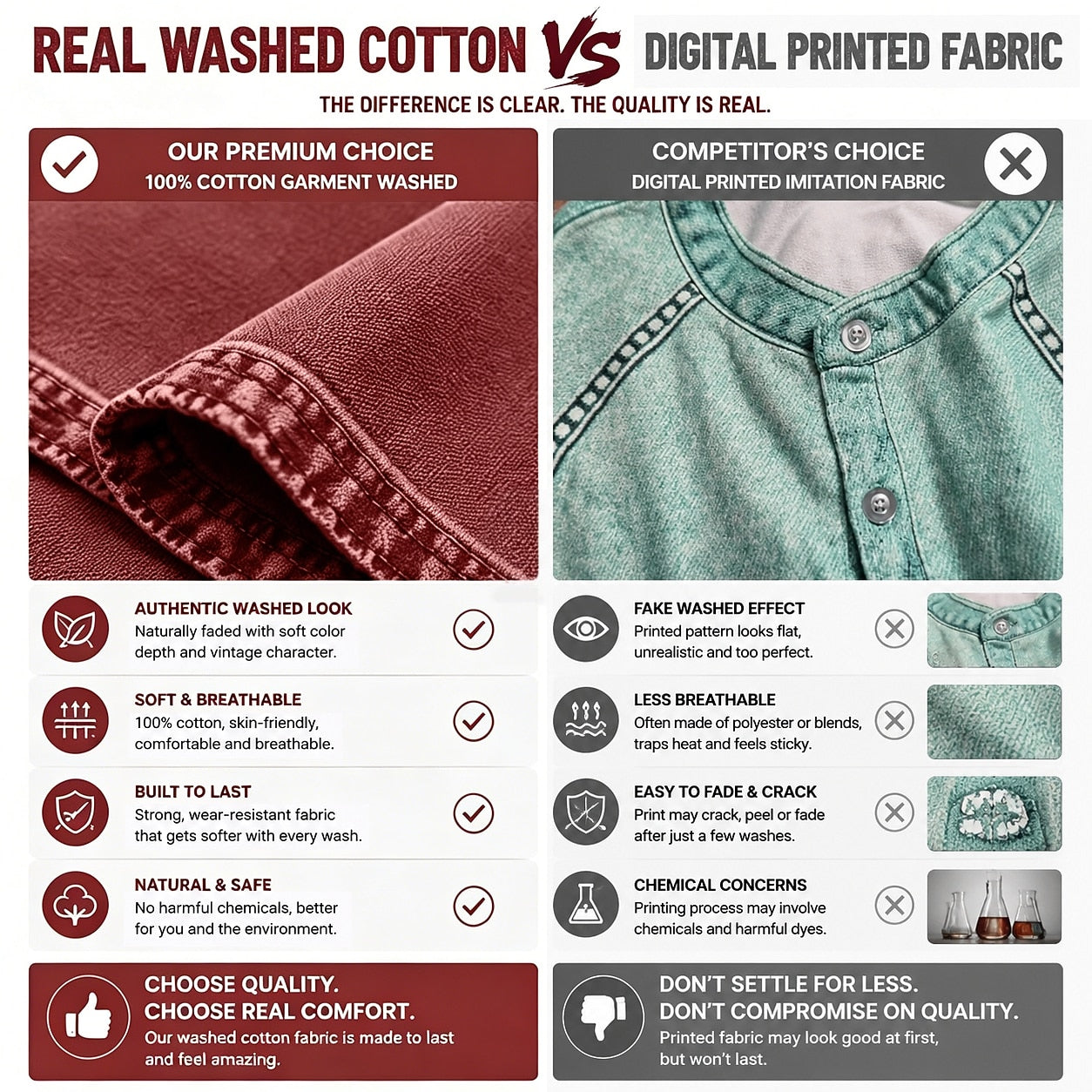 Washed Cotton Button Work Shirt