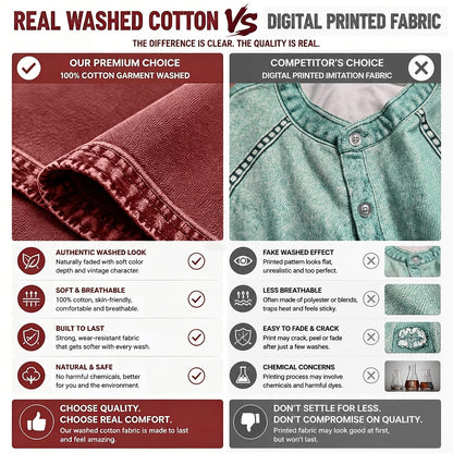 Washed Cotton Button Work Shirt