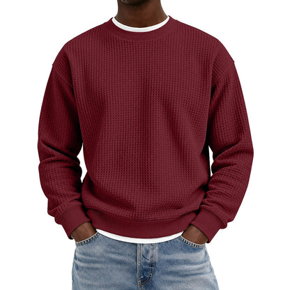 Classic Crewneck Waffle Sweatshirt Pullover