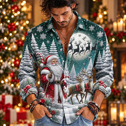 Men's Christmas Graphic Casual Shirt