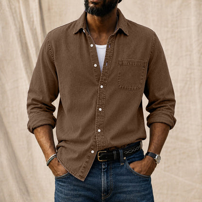 Washed Denim Cotton Casual Shirt