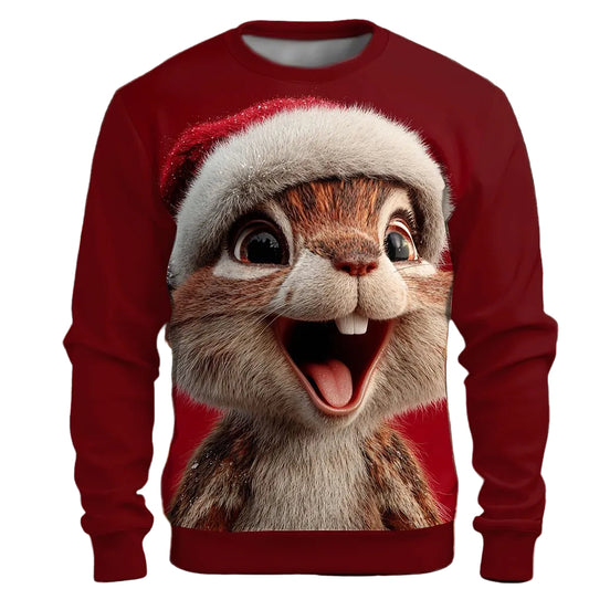 Christmas Squirrel Festive Party Crewneck Sweatshirt