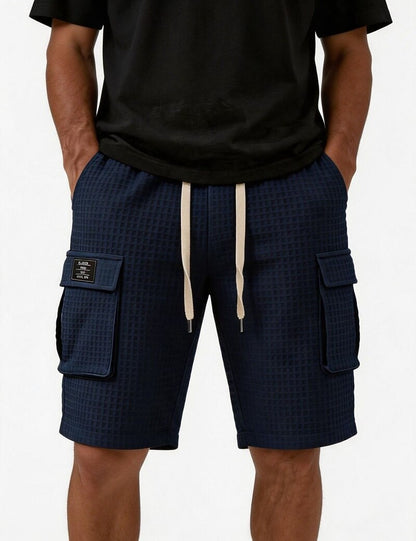 Lightweight Waffle Cargo Shorts With Pocket