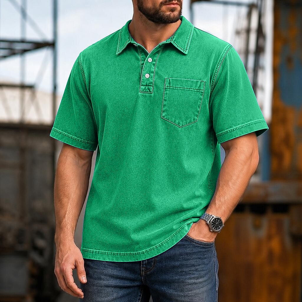 Broken-In Cotton Polo Shirt