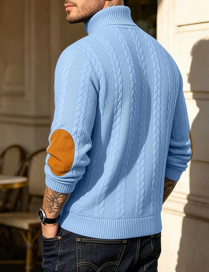 Jacquard Button Up Textured Sweatshirt