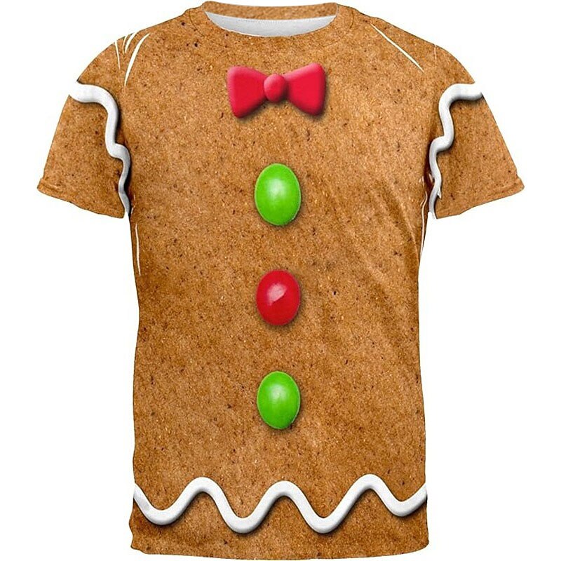 Men's Christmas Gingerbread Graphic Costume Tee