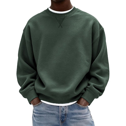 Relaxed Crew Neck Cotton Sweatshirt