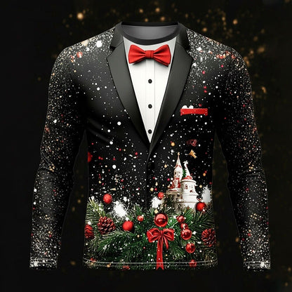 Men's Snowflake Christmas Long Sleeve Shirt