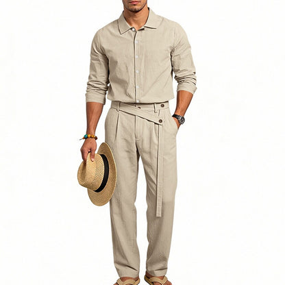 Cotton Linen Set-Shirt and Pants