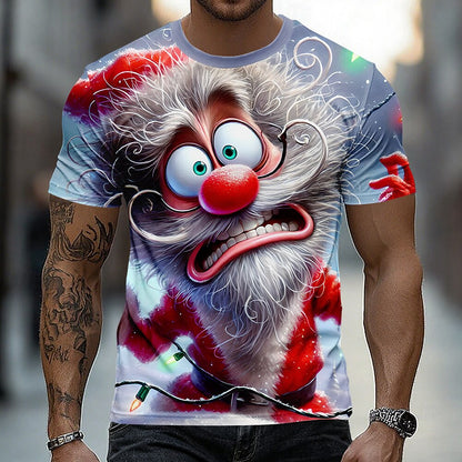 Men's Christmas Santa Artistic Graphic Tee