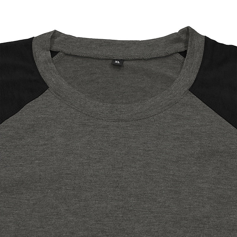 Casual Colorblock Long Sleeve T-shirts
