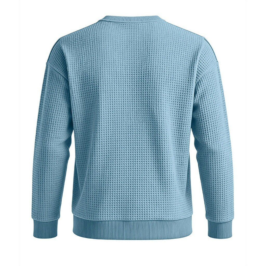 Classic Crewneck Waffle Sweatshirt Pullover