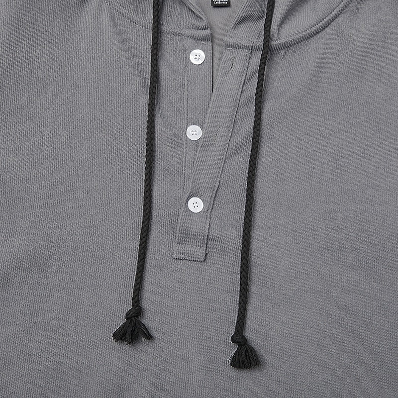 Men's Hooded Corduroy Shirt-Textured Streetwear Casual Top