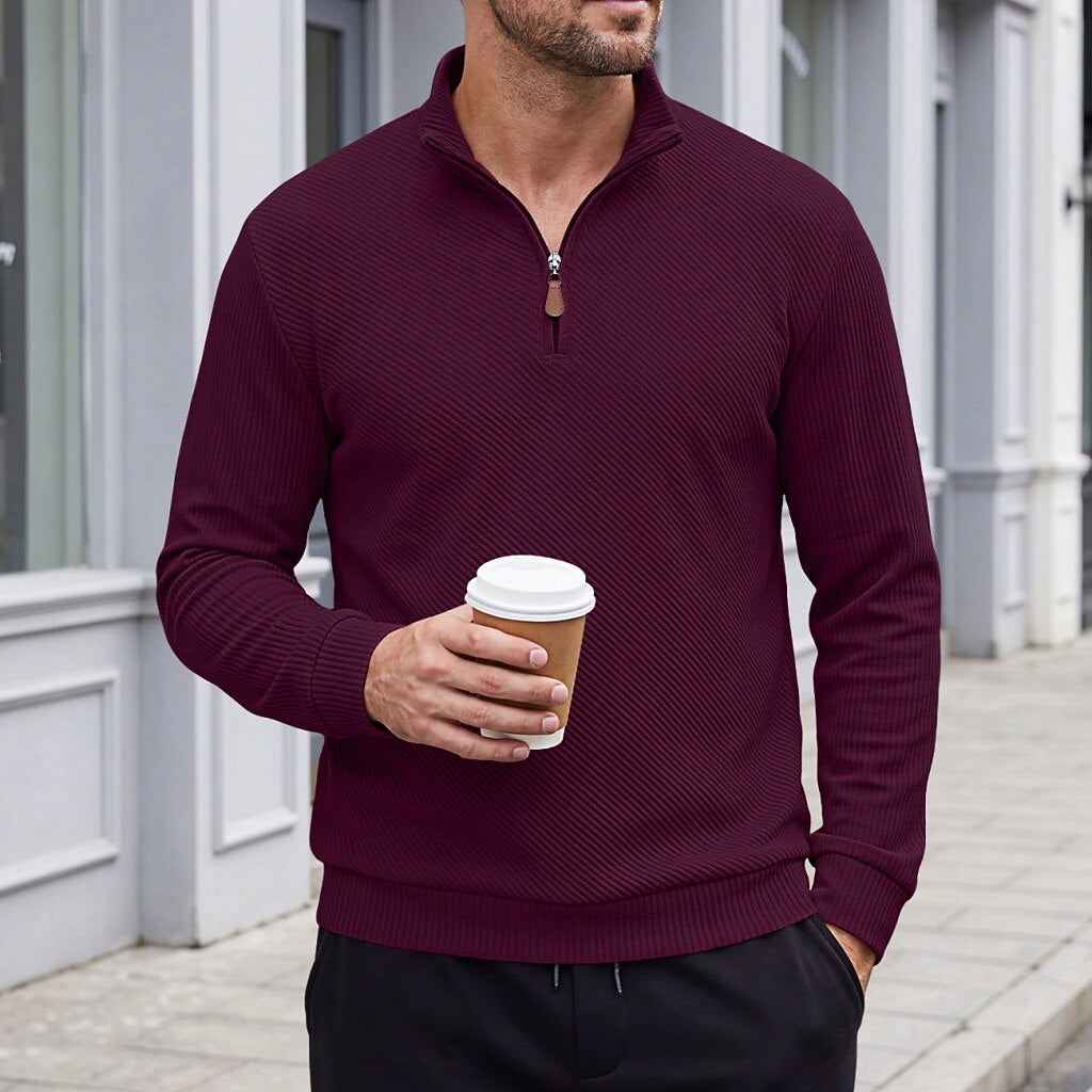 Jacquard Comfort Quarter Zip Sweatshirt