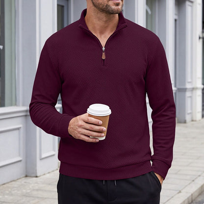 Jacquard Comfort Quarter Zip Sweatshirt