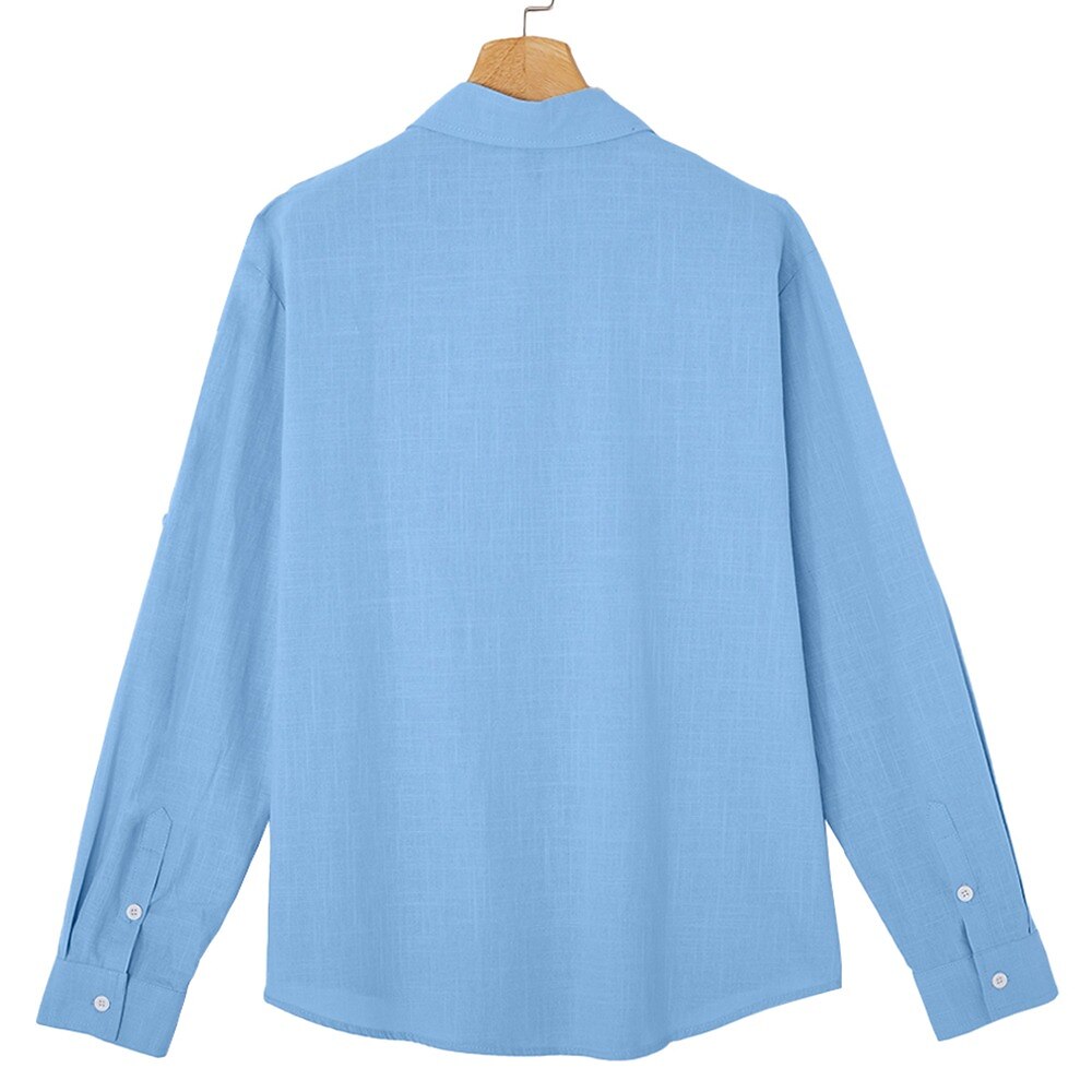 2-Pack Roll Up Or Down Sleeve Linen Popover Shirts