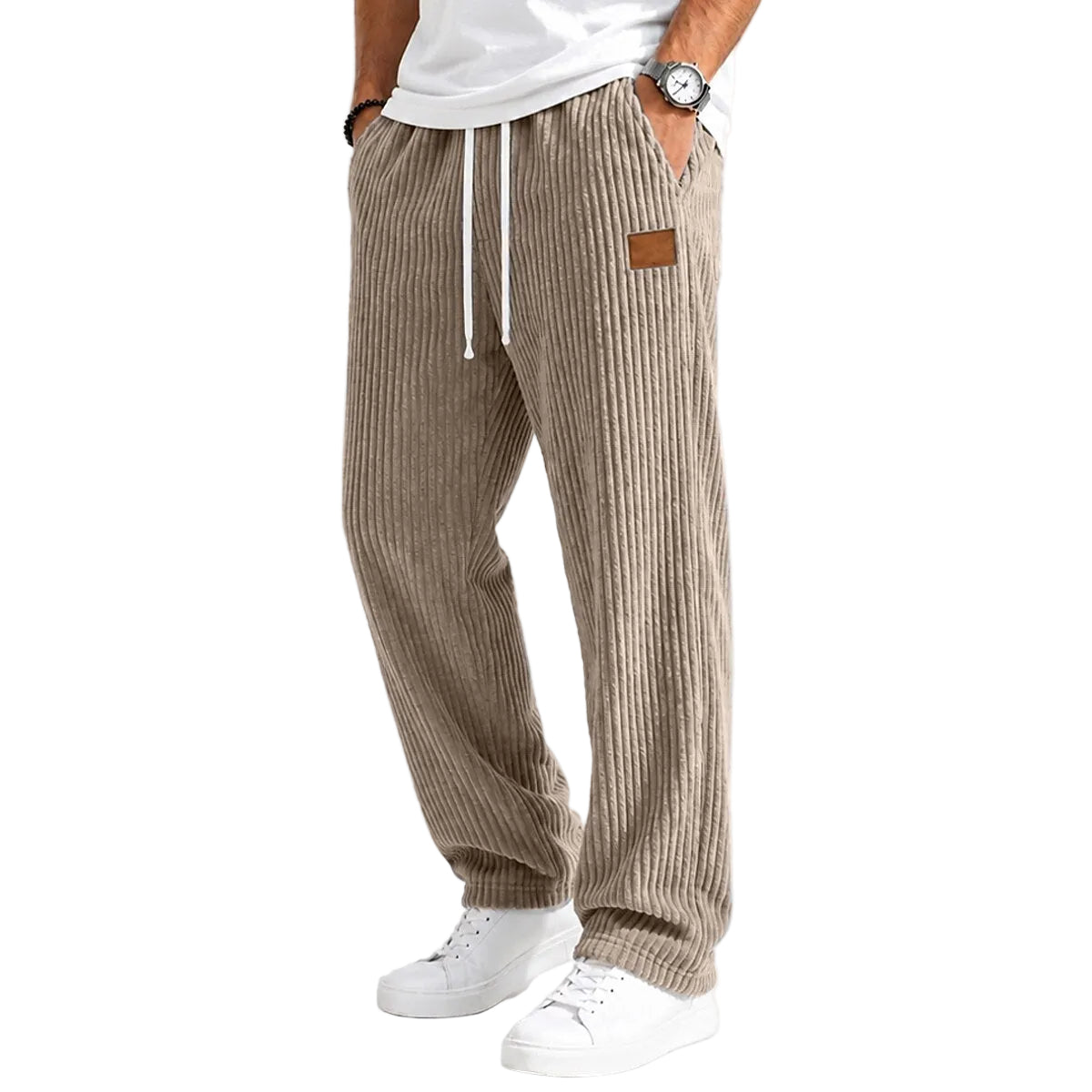 Textured Casual Corduroy Baggy Pants