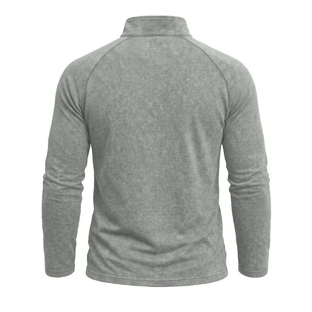Relaxed Washed Cotton Henley Shirt