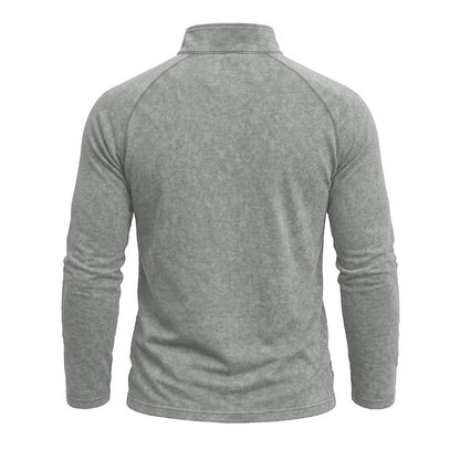 Relaxed Washed Cotton Henley Shirt