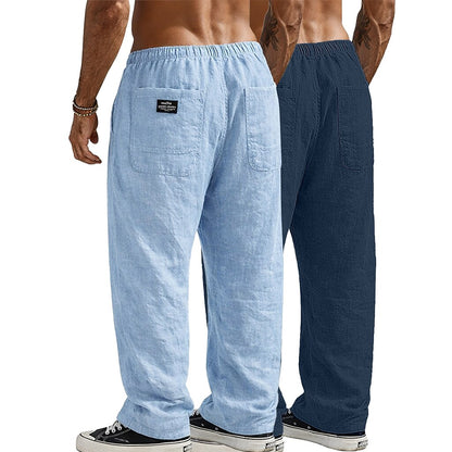 2Pcs Men's Linen Pants Set