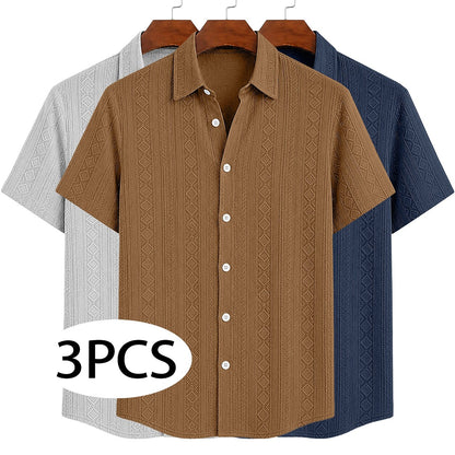 3-Pack Men's Textured Jacquard Shirts