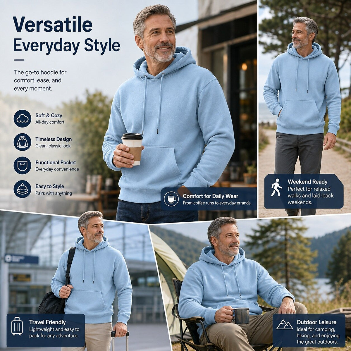 Comfort Pocketed Cotton Hoodie