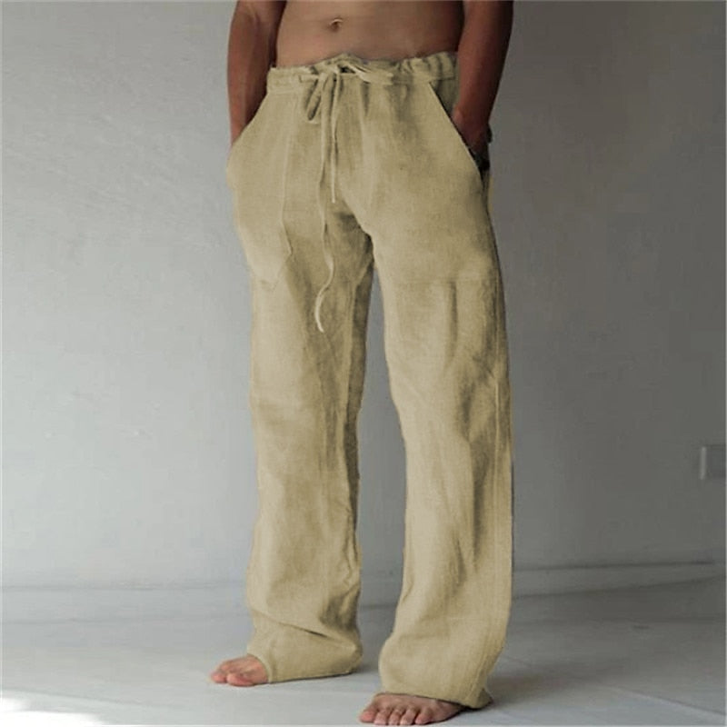 Daily Linen Pants - Elastic Waist, Casual Holiday & Vacation Wear