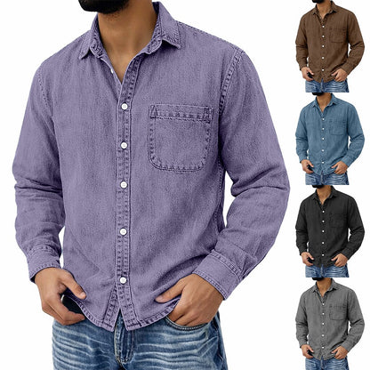 Men's 100% Cotton Acid Wash Shirt