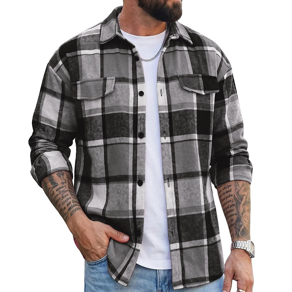 Classic Plaid Button Up Flannel Shirt