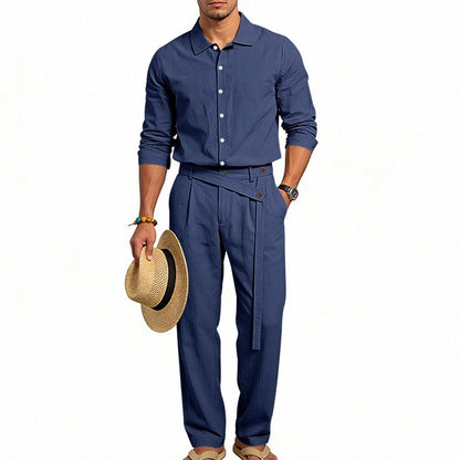 Cotton Linen Set-Shirt and Pants