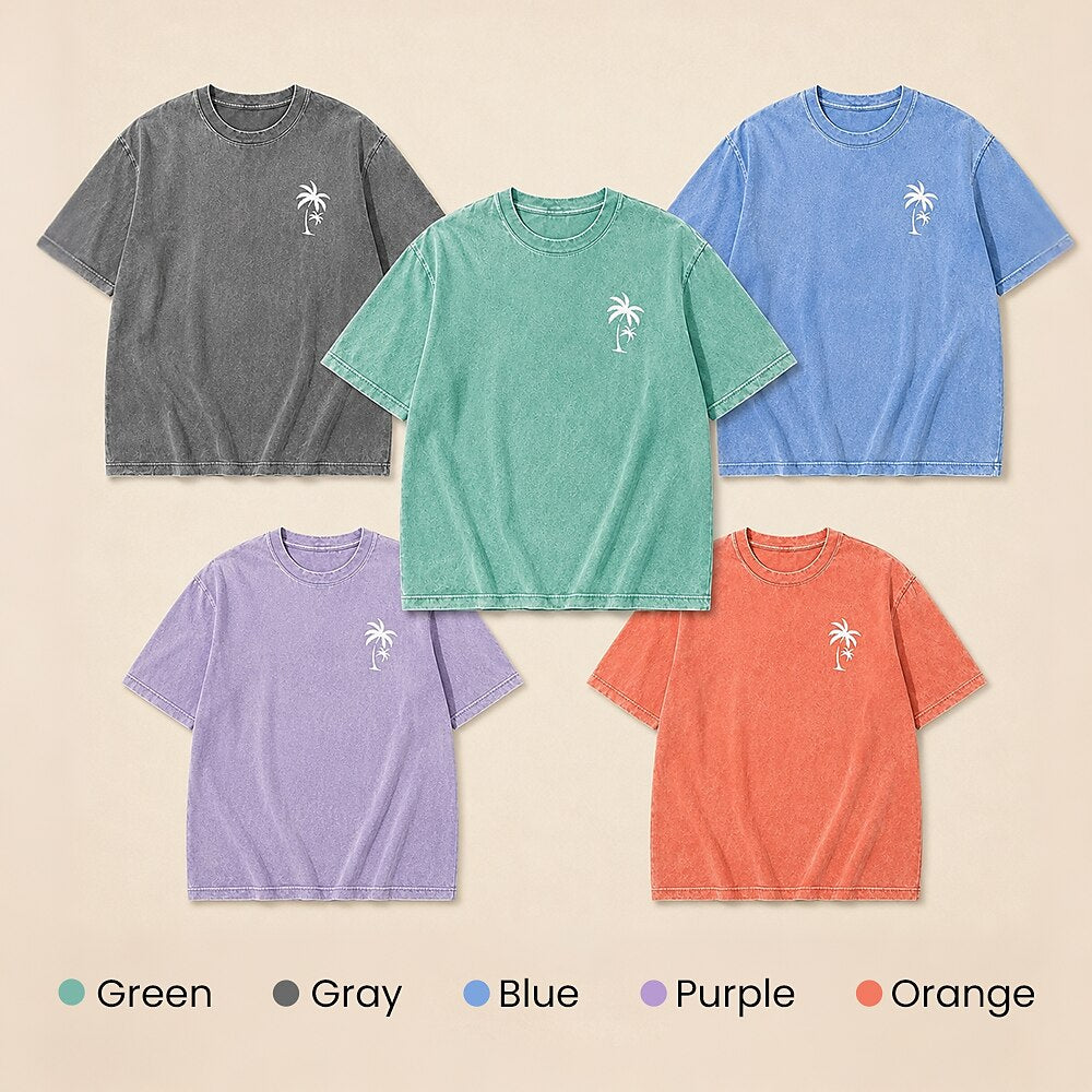 Palm Tree Washed Cotton Graphic Tee