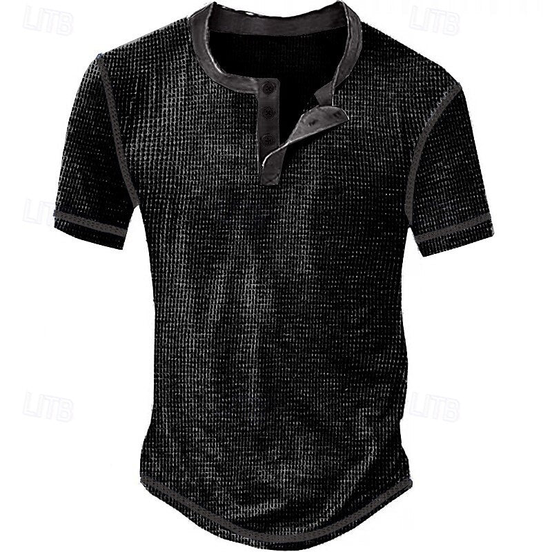 Men's Waffle V-neck T-Shirt
