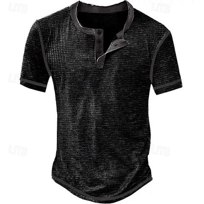 Men's Waffle V-neck T-Shirt